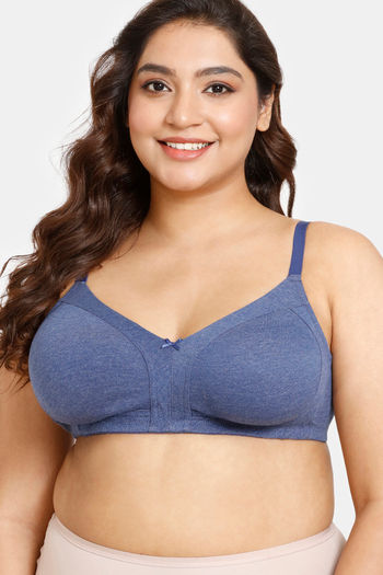 Buy Rosaline Everyday Double Layered Non Wired 3/4th Coverage Super Support Bra - Blue Depth